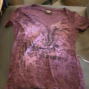 HD woman’s v neck tee, worn and enjoyed